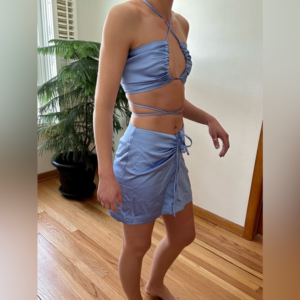 Tiger Mist NWT Set - Starla Skirt & Athena Crop - small, blue